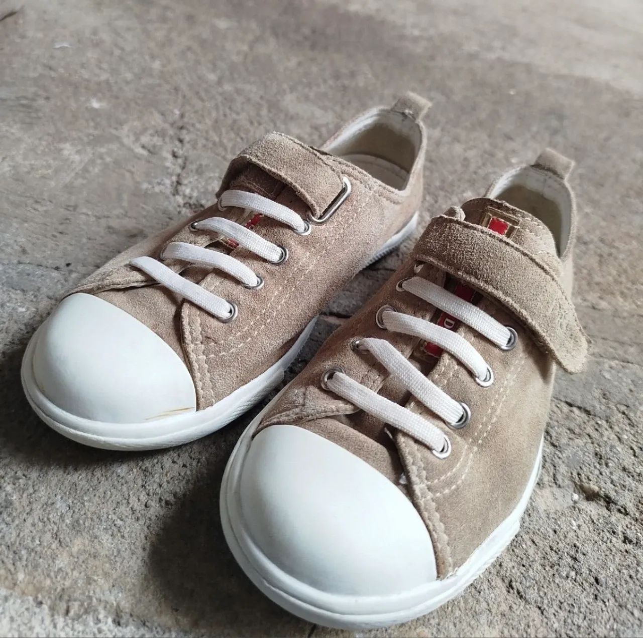 Tênis Prada Kids Infantil Bege com Velcro