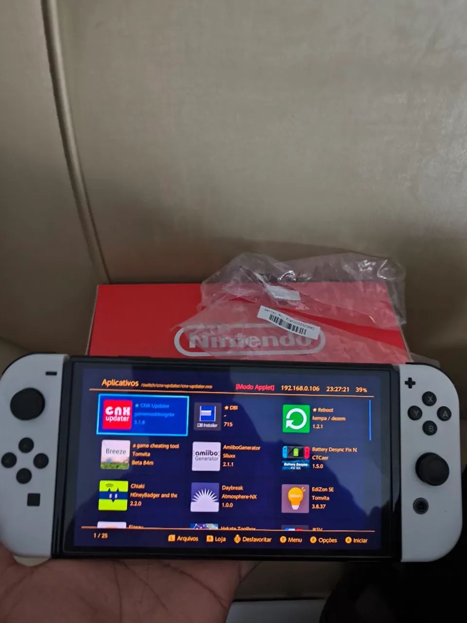 Nintendo Switch OLED completo com nota fiscal desbloqueado 128GB lotado de jogos  - Foto 4