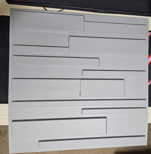 Kit 30 Placas 3D Decoração para Parede c/ Fita Adesiva - 50x50cm - Foto 3