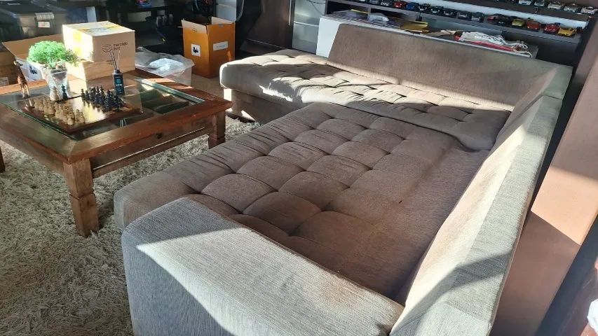 SOFÁ EM L COM 06 LUGARES, COM OPÇÃO SOFÁ CAMA - Foto 4