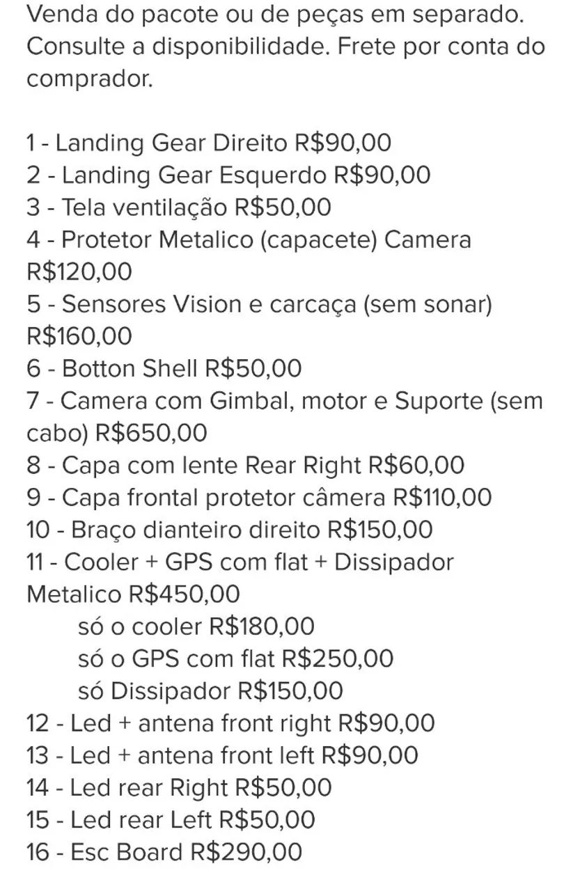 Peças Drone DJI FPV64167745281025122