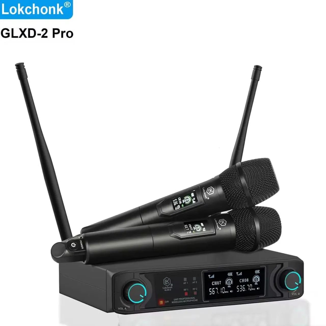 Sistema de Microfone Sem Fio UHF Duplo GLXD-2 Pro - Karaoke, Igrejas