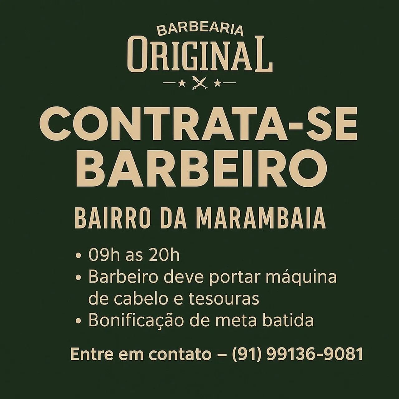 VAGA PARA BARBEIRO