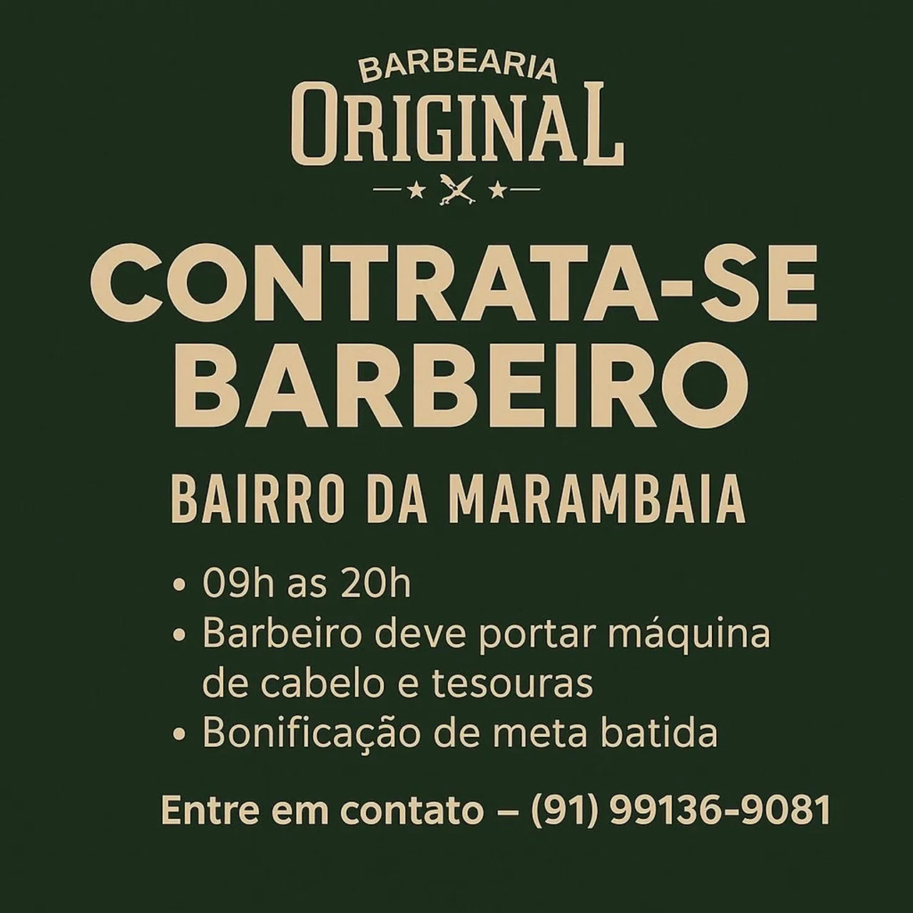 VAGA PARA BARBEIRO