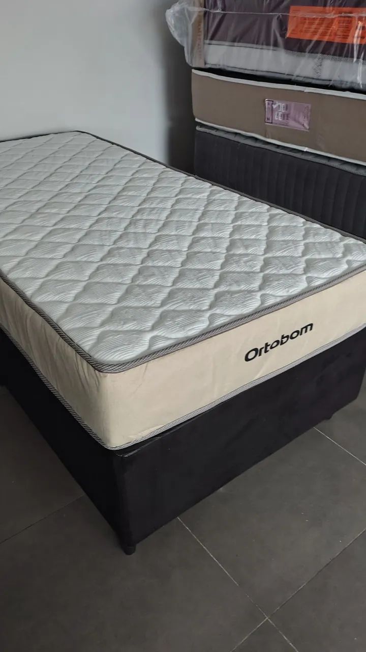 Cama Box Ortobom solteiro com colchão AG80 dupla face  - Foto 2