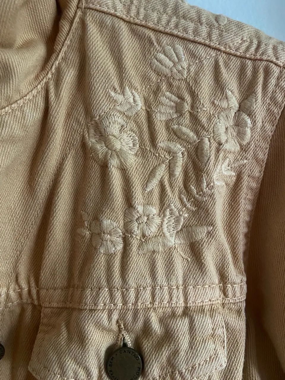 Jaqueta Jeans Bege CANTAO  - Foto 4