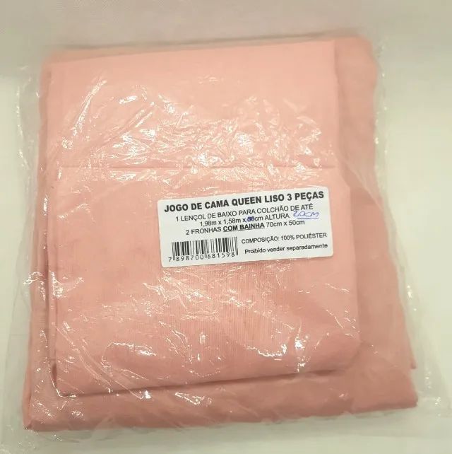 Jogo de cama Queen liso 3 peças poliester 1,98/1,58/20 
