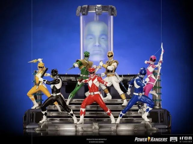 Iron Studios Power Rangers Set Completo + Zordon 