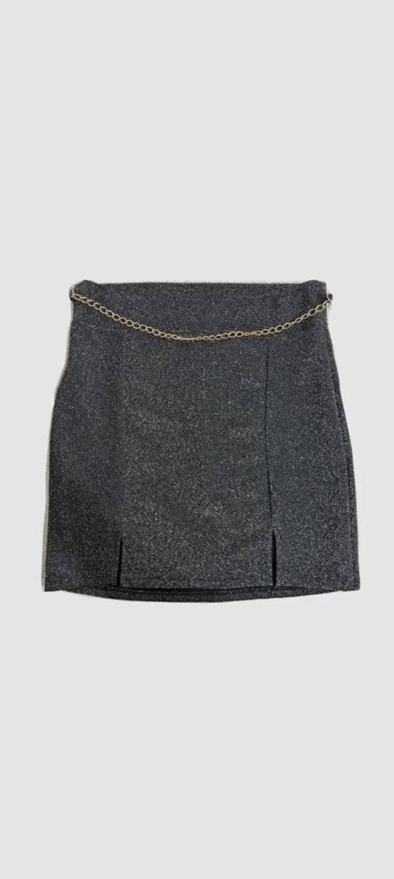 Saia de lurex com corrente