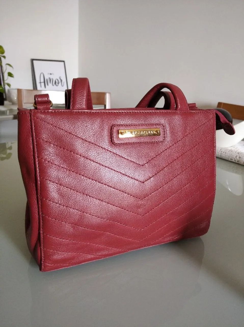 Bolsa vermelha de couro Original EduBolsas