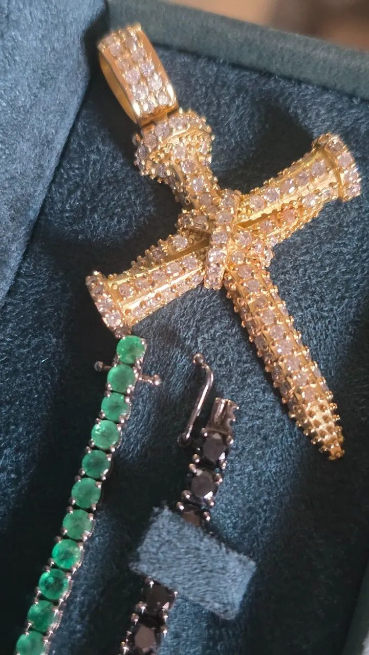 Joia Riviera diamantes negros 4mm x 20cm 48 gemas  12 quilates - Foto 6