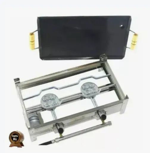 Fogão Chapa 2 Bocas Alta Pressão Inox Com Pé - Foto 4