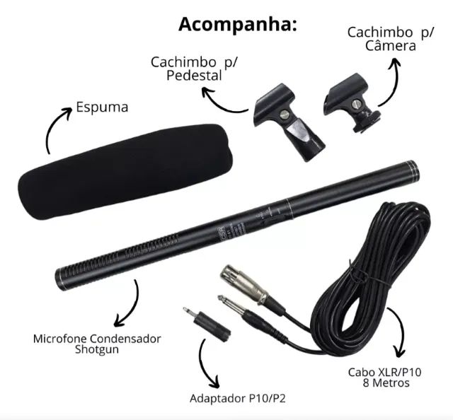 Microfone Csr Yoga Ht-81 Shotgun Super Unidirecional em perfeito estado