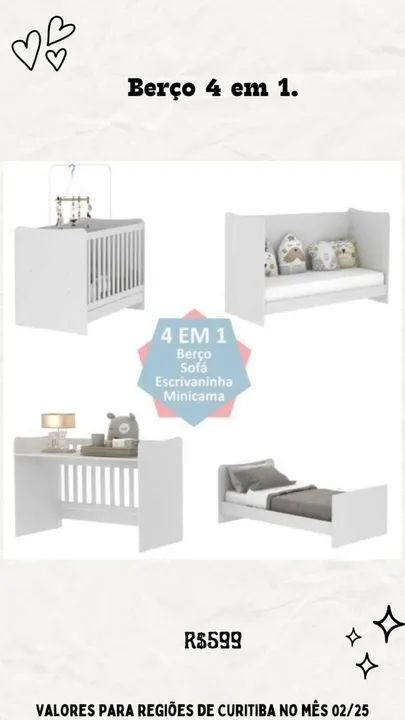Promoção Berço 4 em 1  - 08/02 