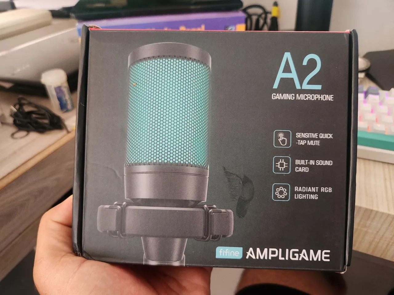 Microfone Gamer Fifine A2 com Iluminação RGB