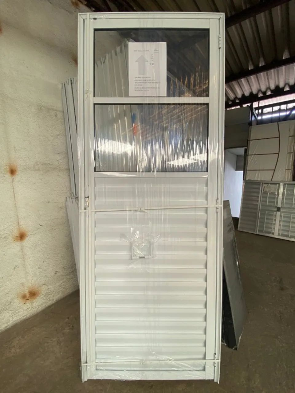 MEGA PROMOTION - WHITE ALUMINUM DOOR WITH FIXED GLASS