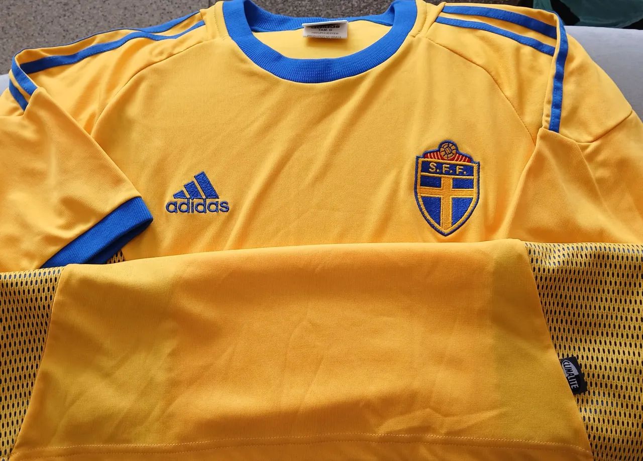 CAMISA SUECIA ADIDAS COPA 2002 COREIA JAPAO NOVA FRETE GRATIS - Foto 2