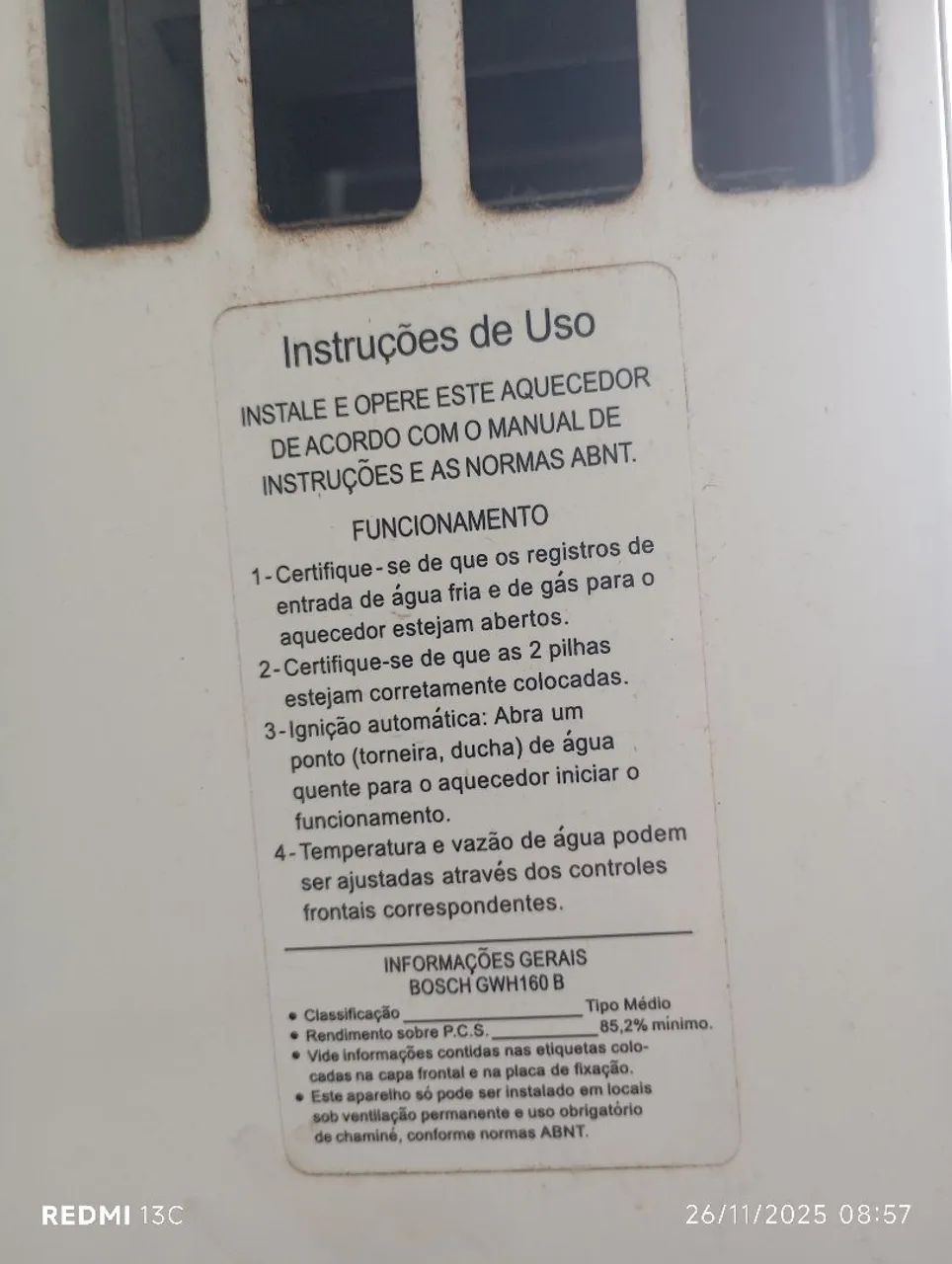Aquecedor de água gás Bosch Funcionando  - Foto 4