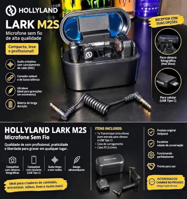 MICROFONE DE LAPELA HOLLYLAND LARK M2S 