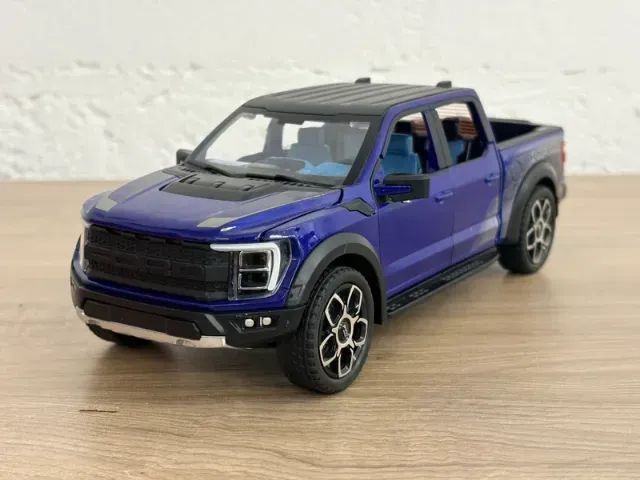 Miniatura Picape Ford Raptor azul 1:24 som e luz - Foto 3