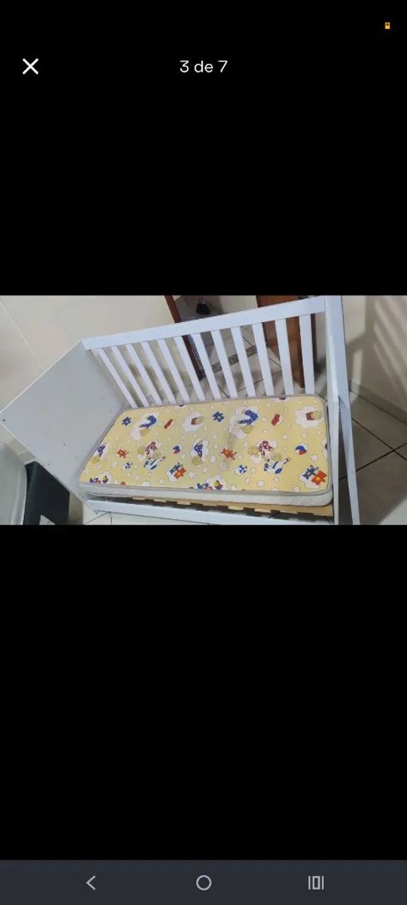 Berço Infantil Branco com Colchão - Foto 3
