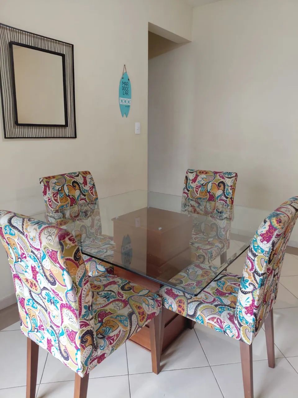 Mesa Jantar Tampo de Vidro
