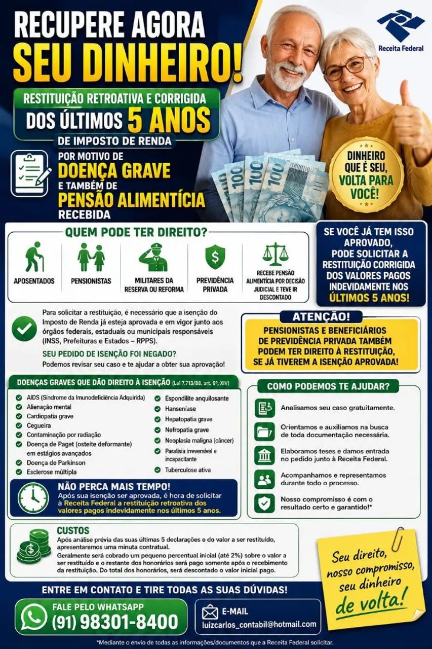 Recuperação de imposto de Renda.