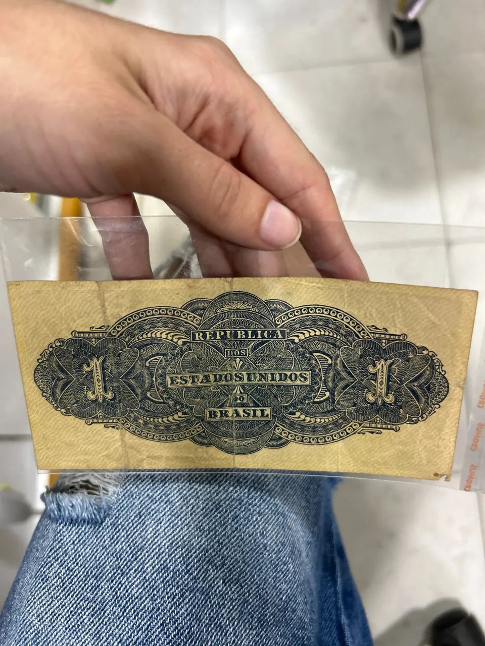 Cédula de 1 Mil Réis (Estampa 12A - 13ª Série) - Antiga República do Brasil - Foto 3