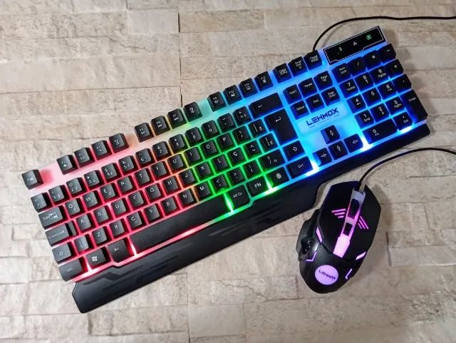 Kit Teclado e Mouse  Gamer Led Rgb Semi Mecânico - Foto 3