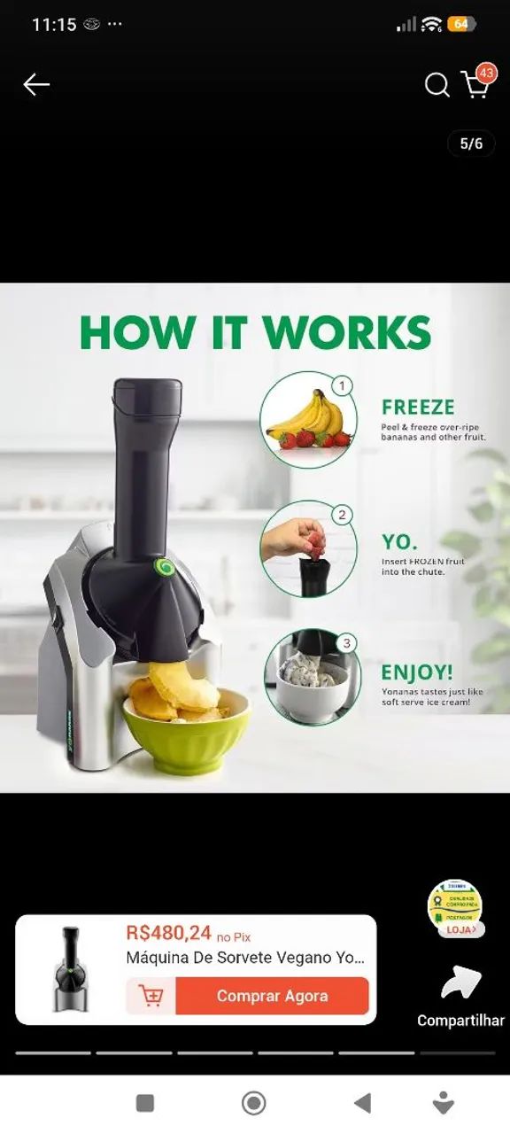 Máquina de sorvete Yonanas 