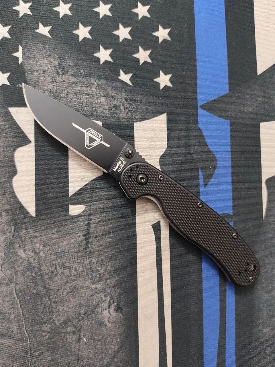 Canivete Ontário RAT Model II Randall's Adventure Training Black Plain Blade, BLK Nylon  - Foto 2