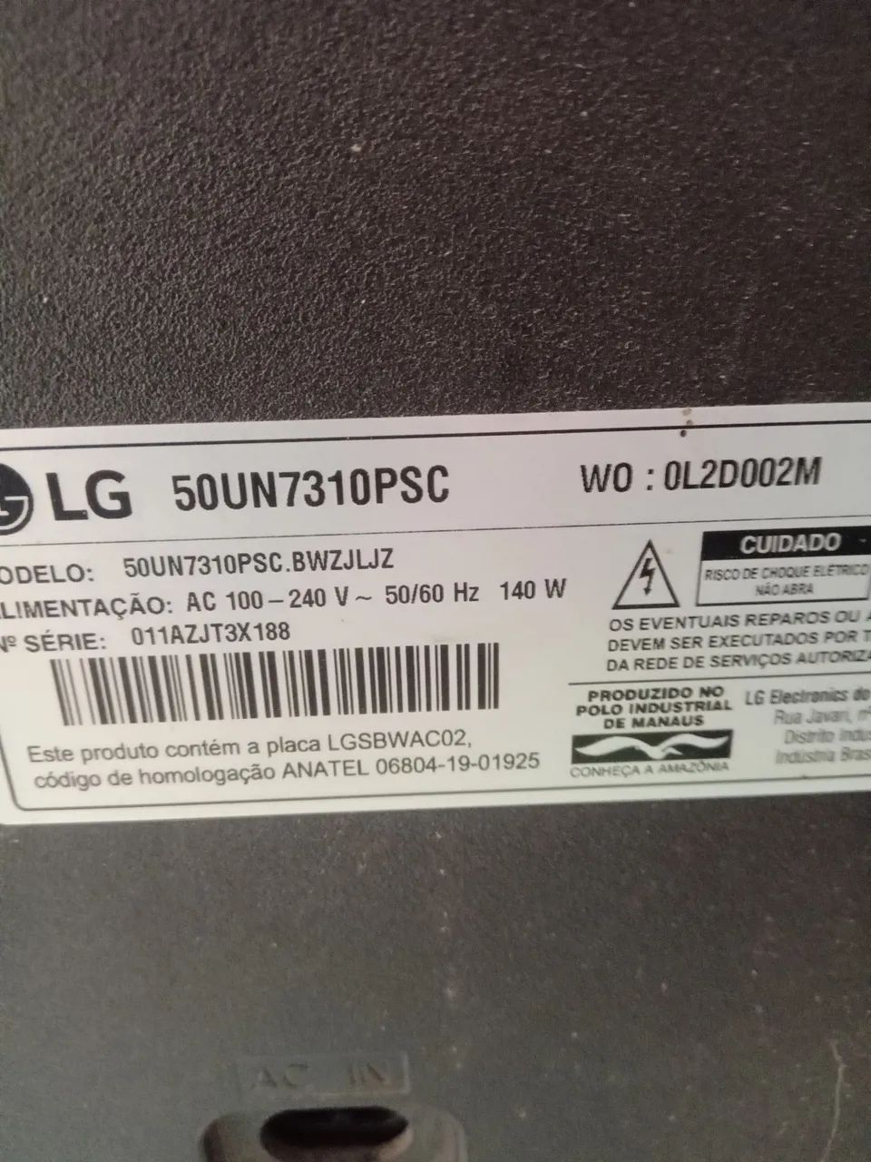 Tv lg 50 pol 4k