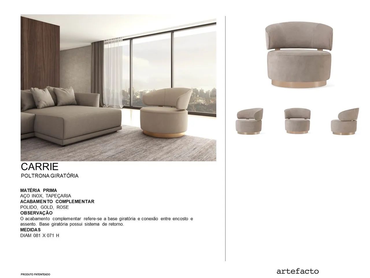 Poltrona Carrie Artefacto verde esmeralda 