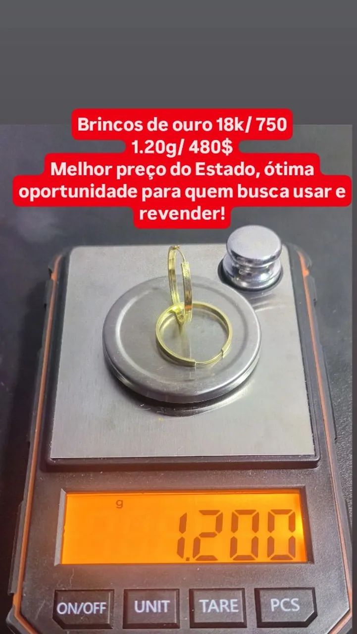 Brinco ouro 18k 