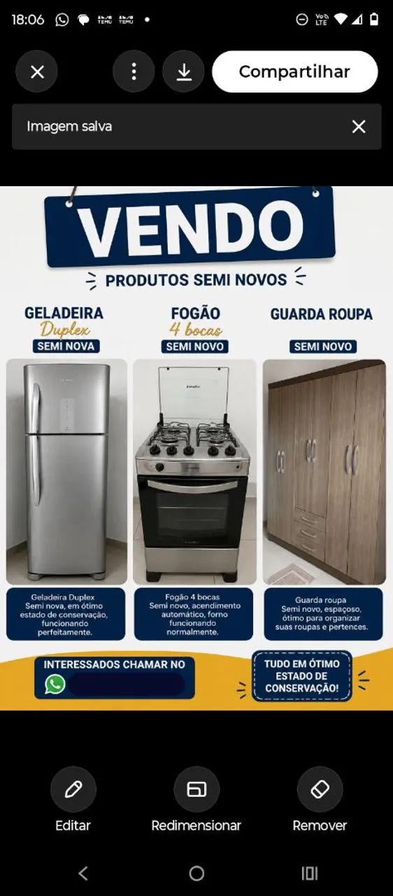 Vendo geladeira 