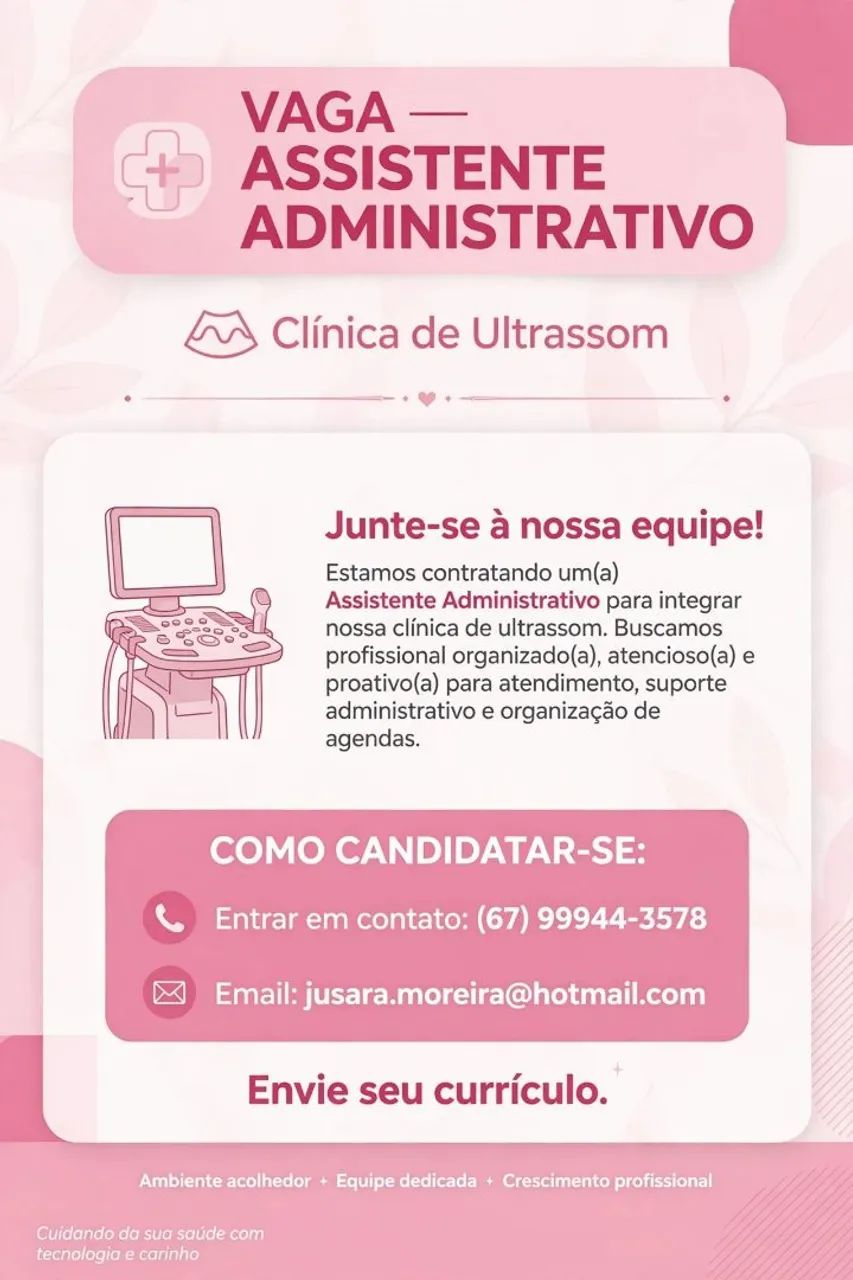 Vaga de assistente administrativo 