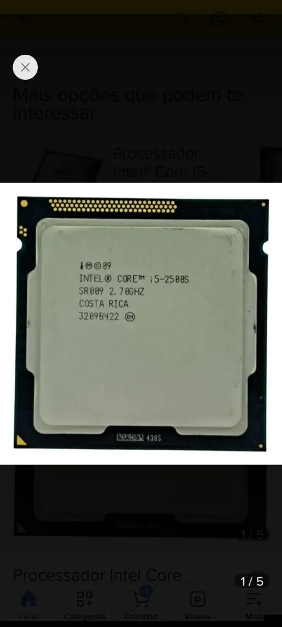 Processador Intel 2500s i5 2.7ghz LGA 1155