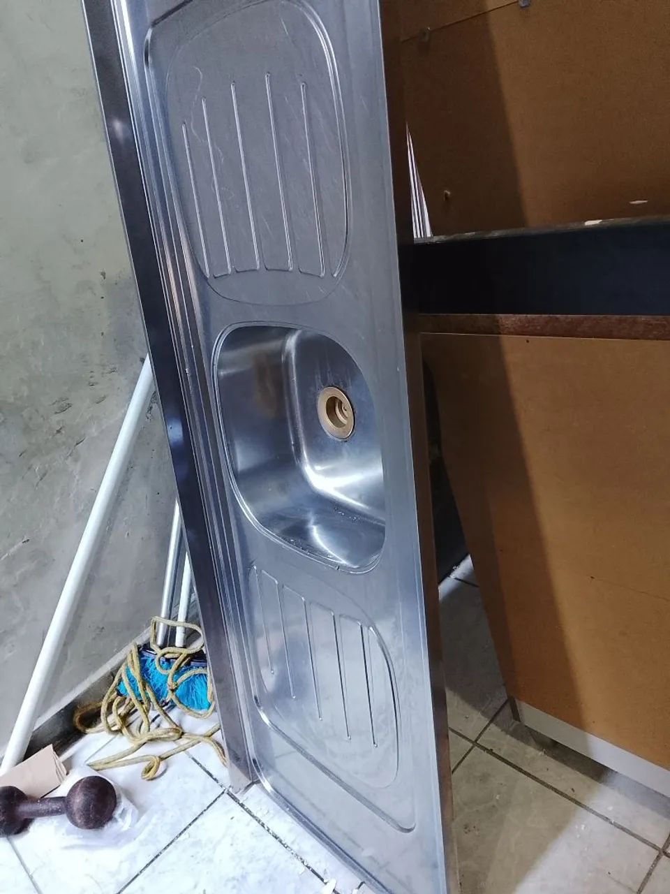 Pia de inox, tamanho 1,50