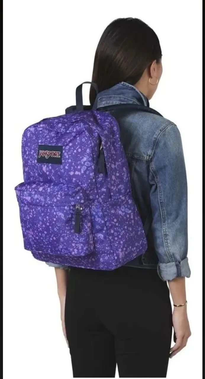 Mochila JanSport SuperBreak azul e roxa kipling adidas nike converse - Foto 2
