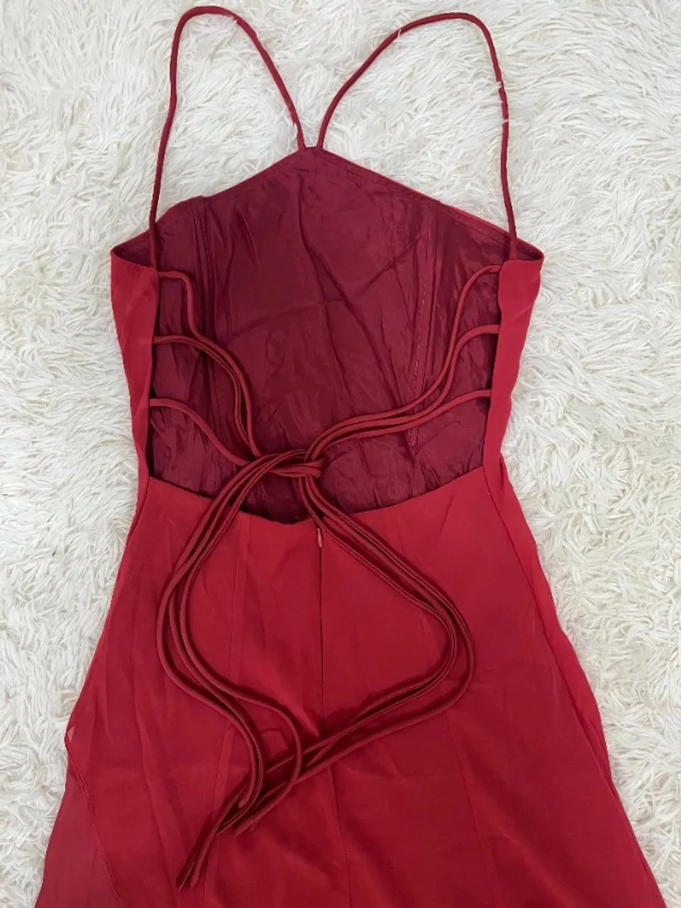 Vestido longo marsala festas tam. M - Foto 3