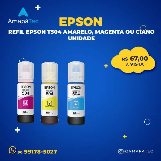 Garrafa para Ecotank colorida 504 Epson