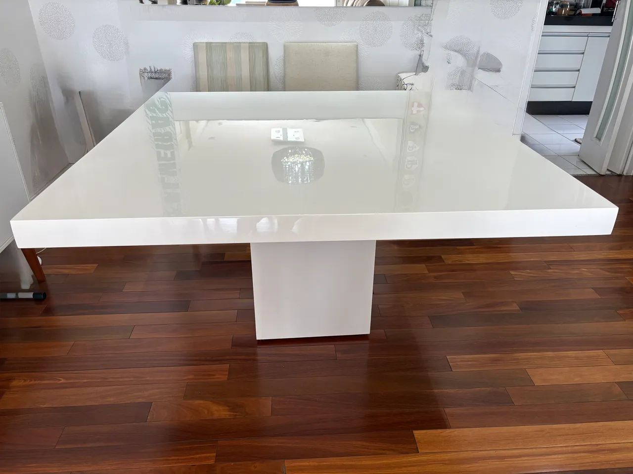 Mesa de Jantar Quadrada Laca Branca - Foto 2