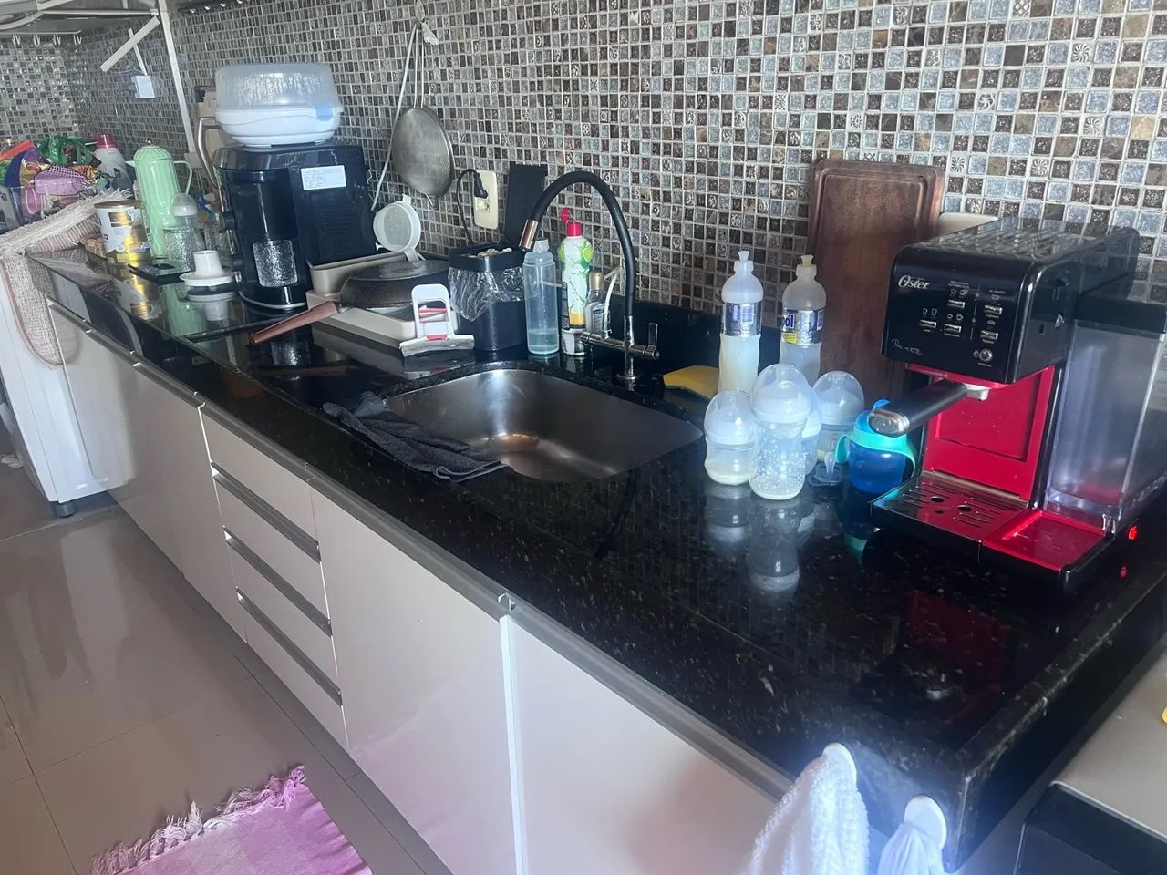 Bancada de granito com cuba