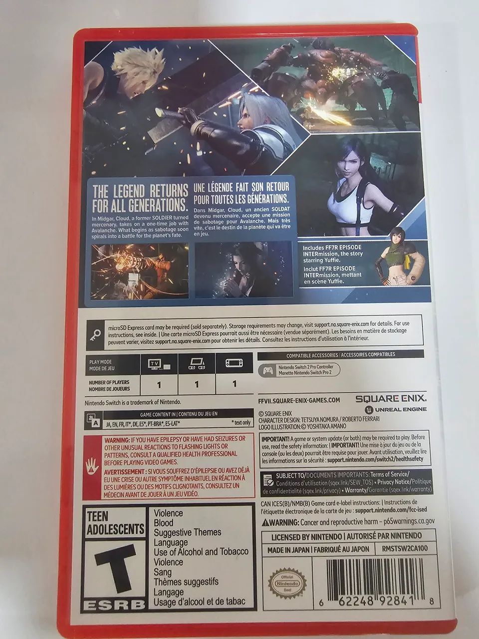 Final Fantasy VII Remake Intergrade. Jogo de Nintendo Switch 2. - Foto 2