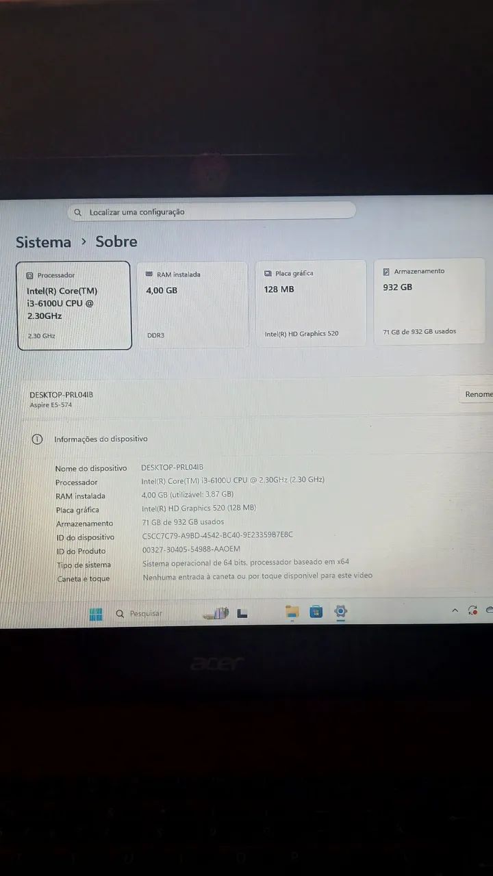 Notebook Acer E5-574 VERMELHO - LER DESCRIÇÃO  - Foto 5