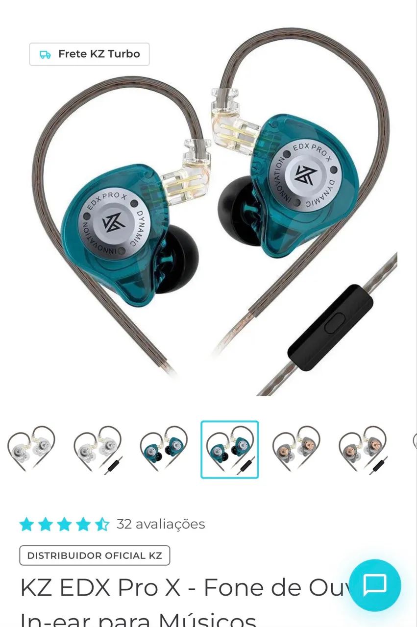 Fone KZ EDX pro X Com Microfone - Original- Novo - Lacrado