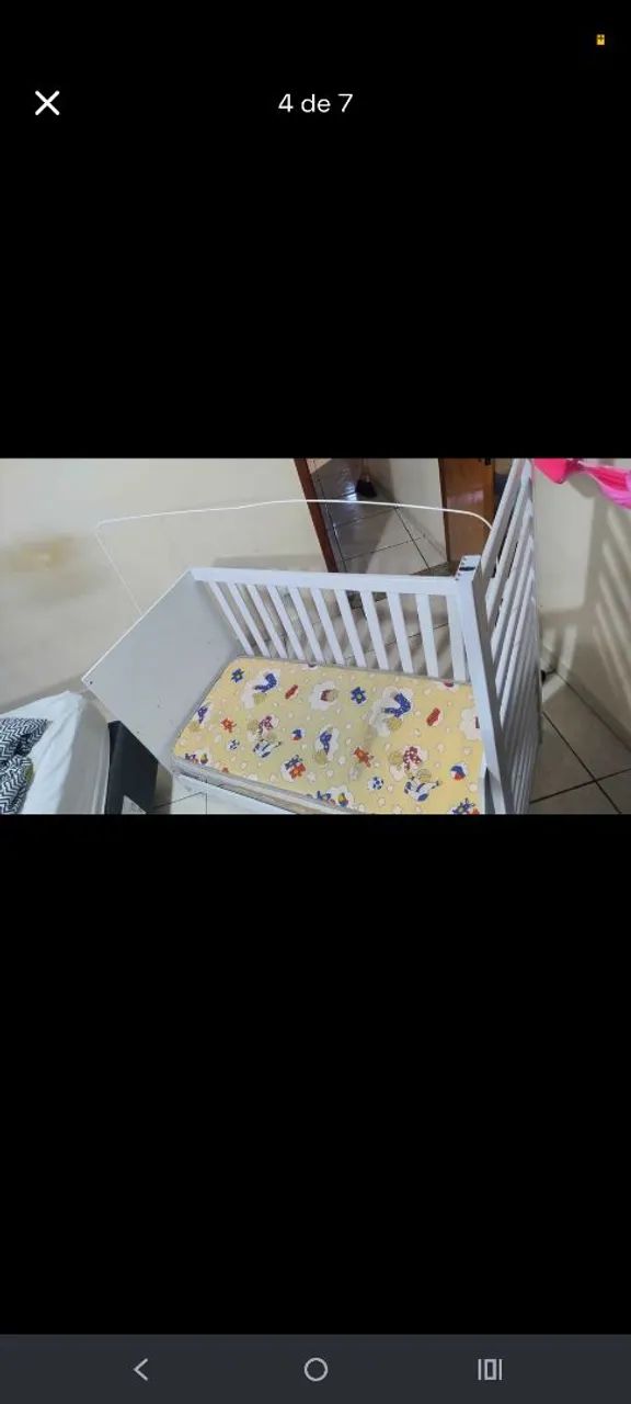 Berço Infantil Branco com Colchão - Foto 4