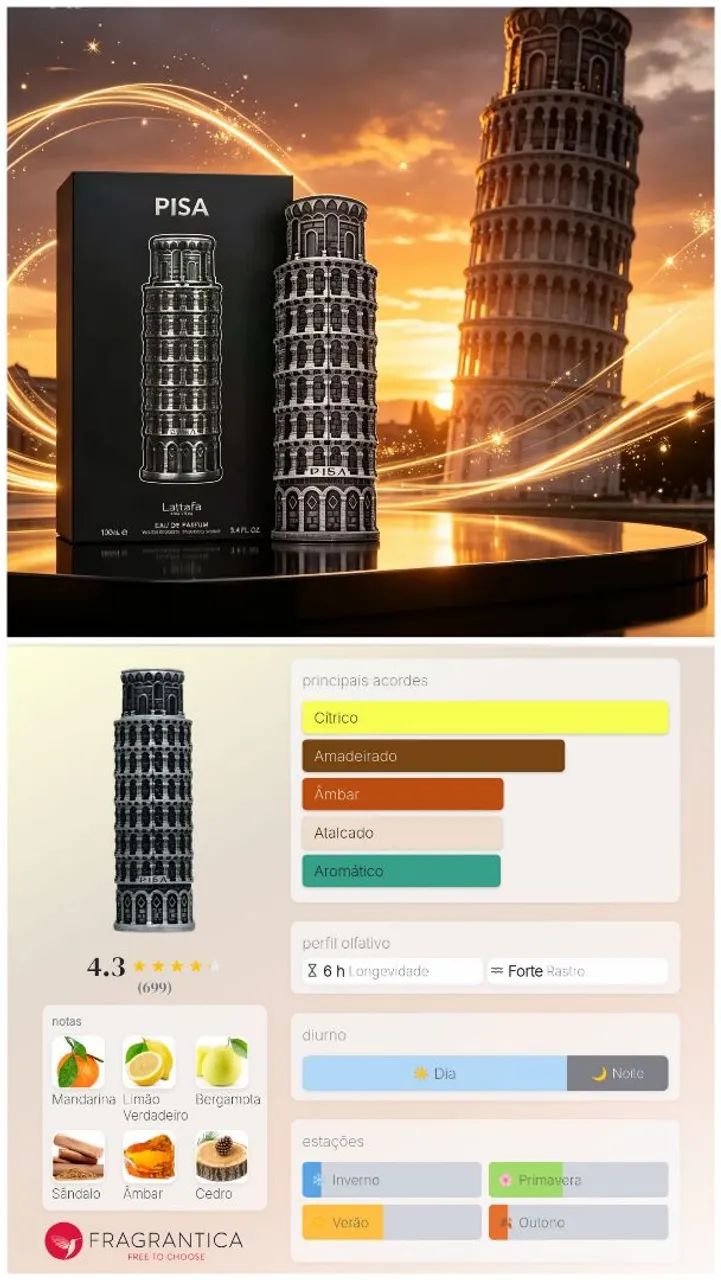 Perfume masculino PISA LATTAFA 