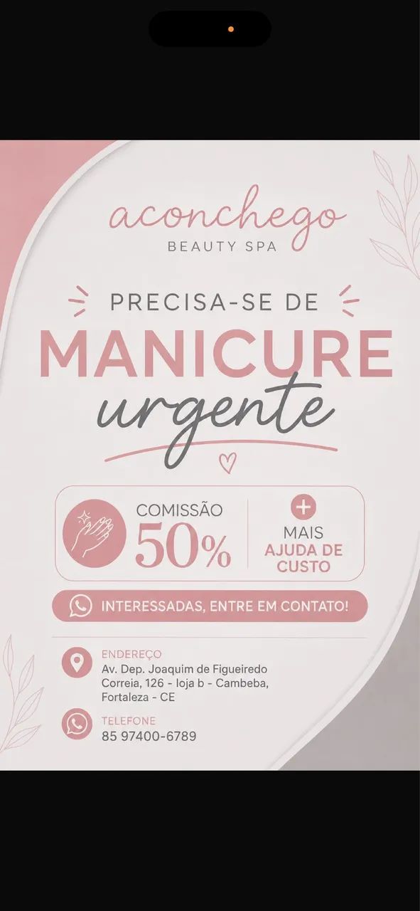 Vaga para manicure