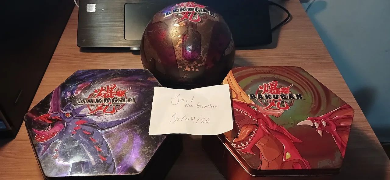 3 Caixas metalicas organizadoras de Bakugan